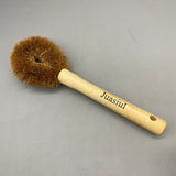 Juasiul Cleaning Brushes for Household Use – 24×9cm, Coconut Fiber Brush Head + Wooden Handle, Comfortable Grip, Ideal for Pots, Dishes, Stovetops, Sinks