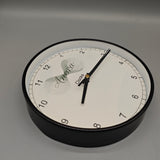 Anora Clock – 12-Inch Silent Non-Ticking Clock with High-Transparency Glass, Metal Hands, Clear Dial, ABS Backboard & Piano Lacquer Frame – Black