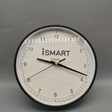 iSMART Clocks, 30cm Silent Non-Ticking Sweep Movement, Black ABS Frame with Metal Hands and Glass Cover, Precise Quartz Wall Clock for Home Office Bedroom