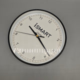 iSMART Clocks, 30cm Silent Non-Ticking Sweep Movement, Black ABS Frame with Metal Hands and Glass Cover, Precise Quartz Wall Clock for Home Office Bedroom