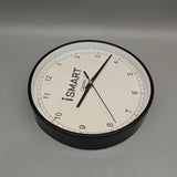 iSMART Clocks, 30cm Silent Non-Ticking Sweep Movement, Black ABS Frame with Metal Hands and Glass Cover, Precise Quartz Wall Clock for Home Office Bedroom