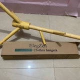 ElegZen Clothes Hangers - Triangle Base Design, 27.95x16.53 Inches, Natural Wood Finish