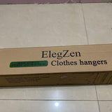ElegZen Clothes Hangers - Triangle Base Design, 27.95x16.53 Inches, Natural Wood Finish