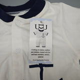 UDU Clothing for babies, toddlers and children, treated with fire and heat retardants, namely, pajamas – Fire-Resistant Cotton Sleepwear for 0-6 Months, Soft & Safe, Multi-Pack (White, Gray, Blue)