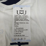 UDU Clothing for babies, toddlers and children, treated with fire and heat retardants, namely, pajamas – Fire-Resistant Cotton Sleepwear for 0-6 Months, Soft & Safe, Multi-Pack (White, Gray, Blue)