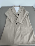 CaiYiEr Top Coats Womens Notched Lapel Collar Double Breasted Pea Coat Winter Wool Blend Over Coats Long Jackets