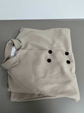 CaiYiEr Top Coats Womens Notched Lapel Collar Double Breasted Pea Coat Winter Wool Blend Over Coats Long Jackets
