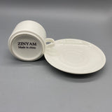 ZINYAM Coffee Cups, 150ml Capacity, 7.4x5.5cm Cup Size, 13.3x1.5cm Saucer, Elegant Porcelain Set for Espresso, Tea, or Coffee