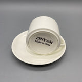 ZINYAM Coffee Cups, 150ml Capacity, 7.4x5.5cm Cup Size, 13.3x1.5cm Saucer, Elegant Porcelain Set for Espresso, Tea, or Coffee