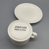ZINYAM Coffee Cups, 150ml Capacity, 7.4x5.5cm Cup Size, 13.3x1.5cm Saucer, Elegant Porcelain Set for Espresso, Tea, or Coffee