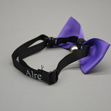 Alre Collars for cats – Purple Bowtie, Black Strap, 20-30cm, Fits 6-12 lbs Cats, Stylish & Comfortable