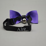 Alre Collars for cats – Purple Bowtie, Black Strap, 20-30cm, Fits 6-12 lbs Cats, Stylish & Comfortable