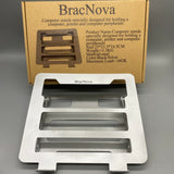 BracNova Computer stands specially designed for holding a computer, printer and computer peripherals, Printer, and Peripherals - Steel Material, 25x21.5x16.5cm, Max Load 10kg, Black/Silver