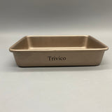 Trivico Cookware, namely, roasting pans, Carbon Steel Cookware with Teflon Coating, Gold, 22×17×4.5cm – Oven Safe Up to 230°C