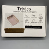 Trivico Cookware, namely, roasting pans, Carbon Steel Cookware with Teflon Coating, Gold, 22×17×4.5cm – Oven Safe Up to 230°C