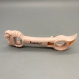 Juasiul Corkscrew – Pink Stainless Steel & PP, Triangle Design, Inner Striped Teeth, Hook for Easy Can Opening, 21cm