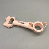 Juasiul Corkscrew – Pink Stainless Steel & PP, Triangle Design, Inner Striped Teeth, Hook for Easy Can Opening, 21cm