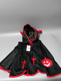 WBEBKL Cosplay Costume with Black Horned Cloak, Knitted Fabric Halloween Outfit, Black