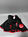 WBEBKL Cosplay Costume with Black Horned Cloak, Knitted Fabric Halloween Outfit, Black