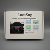 LucaSng Covers for vehicle steering wheels – Polyester Fiber, Durable & Comfortable, Heat-Pressed Seam Design, Wear-Resistant, Sweat-Proof