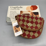 Uogilyda Crossbody Bag, Canvas Saddle Style, Retro Plaid Design, 13×15×6 cm, Fashionable Lock Closure