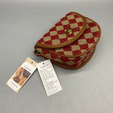 Uogilyda Crossbody Bag, Canvas Saddle Style, Retro Plaid Design, 13×15×6 cm, Fashionable Lock Closure
