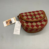 Uogilyda Crossbody Bag, Canvas Saddle Style, Retro Plaid Design, 13×15×6 cm, Fashionable Lock Closure