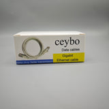 Ceybo Data cables, 1m Network Cable with RJ45 Gold-Plated Connectors, 1000Mbps High-Speed Data Transfer, Durable Gray-White Design
