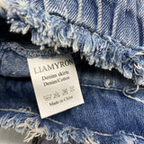 LIAMYRON Denim Skirt - Blue Denim & Cotton, Classic & Comfortable, Medium (M)
