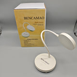 BENCAMAO Desk Lamp – USB Rechargeable, 6000mAh Battery, 3-Level Dimmable LED Light, Portable PVC Design (10×34.5cm), 3-5H Runtime for Home & Office