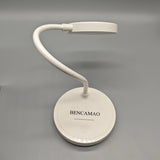BENCAMAO Desk Lamp – USB Rechargeable, 6000mAh Battery, 3-Level Dimmable LED Light, Portable PVC Design (10×34.5cm), 3-5H Runtime for Home & Office