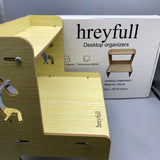 Hreyrfull Desktop Organizer, Large Capacity Wooden Storage Rack, Thickened Material,Neatly Packed for Office & Home Use