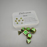 Zhilveron  Dice – 7-Piece Polyhedral DND Dice, Zinc Alloy with Electroplating, Heavyweight 122g, Durable & Balanced for Tabletop RPG Games