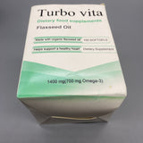 Turbo vita Dietary Food Supplements - Organic Flaxseed Oil, 100 Gummies, Heart Health Support, 1400mg (700mg Omega-3)
