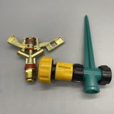 HTZSSON Displacement pump sprayers attached to a garden, Alloy Nozzle, Plastic Ground Insert, 20mm Thread, 360° Automatic Rotation, 8-15m Spray Diameter