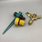 HTZSSON Displacement pump sprayers attached to a garden, Alloy Nozzle, Plastic Ground Insert, 20mm Thread, 360° Automatic Rotation, 8-15m Spray Diameter