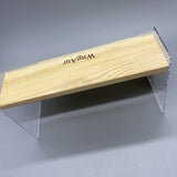 WngAur Display Stands - Wood/Acrylic, 3-Tier, Yellow, 11.5x20.5x16cm, Perfect for Hand Puppets, Perfume, Nail Polish