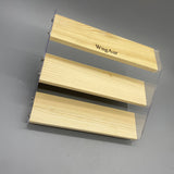 WngAur Display Stands - Wood/Acrylic, 3-Tier, Yellow, 11.5x20.5x16cm, Perfect for Hand Puppets, Perfume, Nail Polish