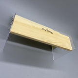 WngAur Display Stands - Wood/Acrylic, 3-Tier, Yellow, 11.5x20.5x16cm, Perfect for Hand Puppets, Perfume, Nail Polish