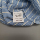 Sanfengpet Dog clothing, cute bear pattern, blue and white stripes, for small dogs, puppies