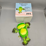 Sadeyaten Dog Toys, 23×11×6cm Plush and Elastic Rope, Green Frog Shape, Bite-Resistant with Built-in Squeaker