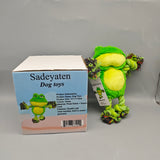 Sadeyaten Dog Toys, 23×11×6cm Plush and Elastic Rope, Green Frog Shape, Bite-Resistant with Built-in Squeaker