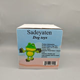 Sadeyaten Dog Toys, 23×11×6cm Plush and Elastic Rope, Green Frog Shape, Bite-Resistant with Built-in Squeaker