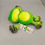 Sadeyaten Dog Toys, 23×11×6cm Plush and Elastic Rope, Green Frog Shape, Bite-Resistant with Built-in Squeaker