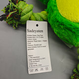 Sadeyaten Dog Toys, 23×11×6cm Plush and Elastic Rope, Green Frog Shape, Bite-Resistant with Built-in Squeaker