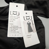 UDU Dress – Elegant Black Polyester Midi Dress, Size M, Soft & Lightweight, Versatile for Casual & Formal Wear