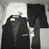 UDU Dress Suit – Single-Breasted Blazer & Pants, L Size, Polyester Fabric, Classic Notched Lapel, Elegant Formal Wear for Young Professionals
