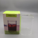 FIKKLVD Drinking glasses,Versatile Square Glass Drinkware - For Hot and Cold Beverages