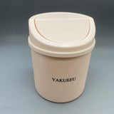YAKUEEU Dust Bins for Household Purposes, Pink, 16.8×13.5cm, PP Material, Flip-Top Lid, Simple Design