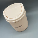 YAKUEEU Dust Bins for Household Purposes, Pink, 16.8×13.5cm, PP Material, Flip-Top Lid, Simple Design